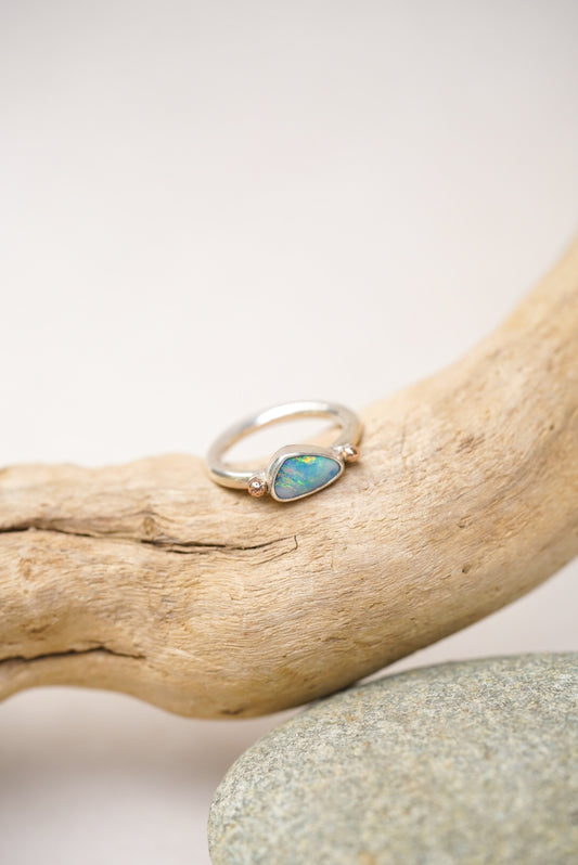 Australian Boulder Opal Ring - Size 6.75