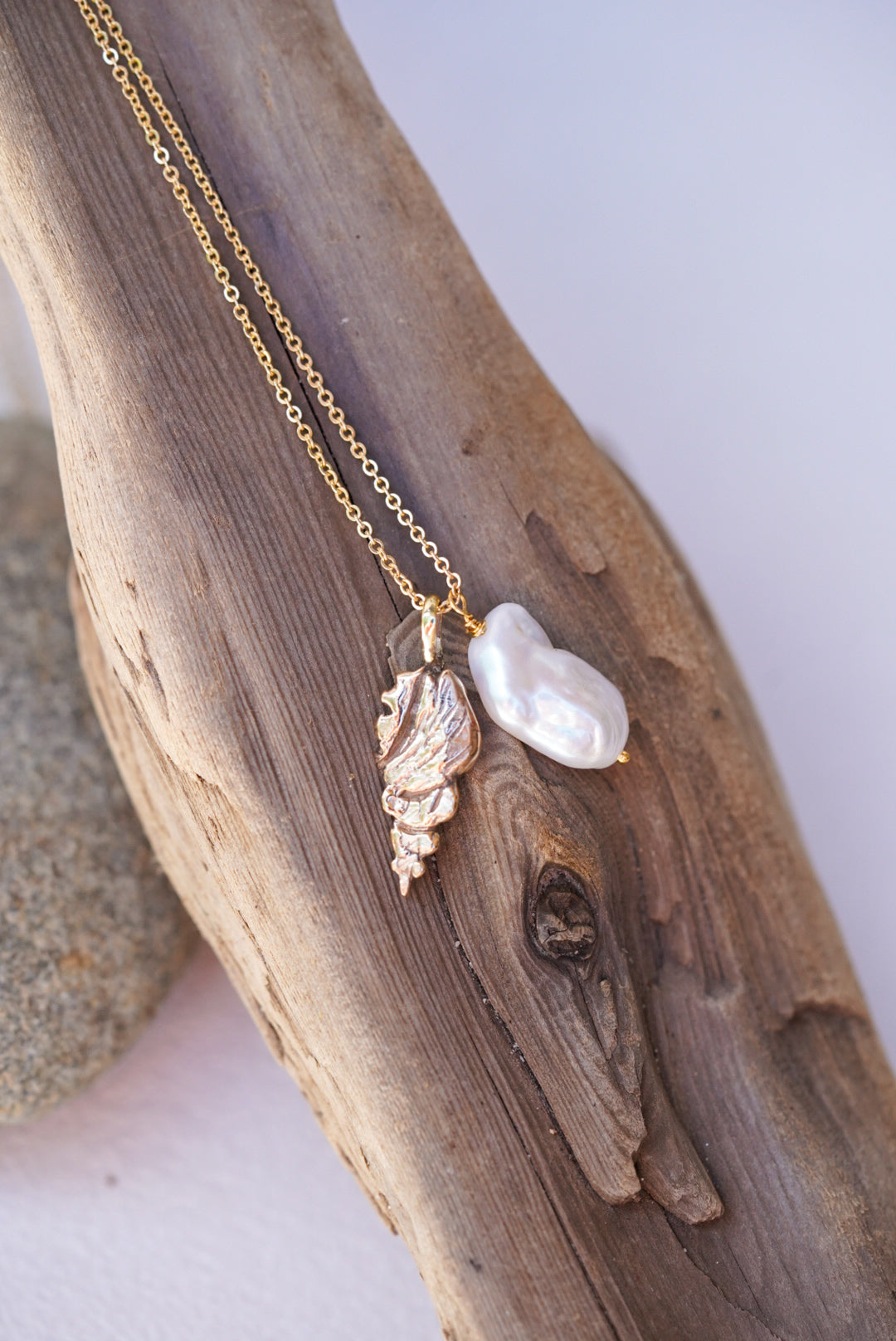 Shell + Keshi Pearl Necklace