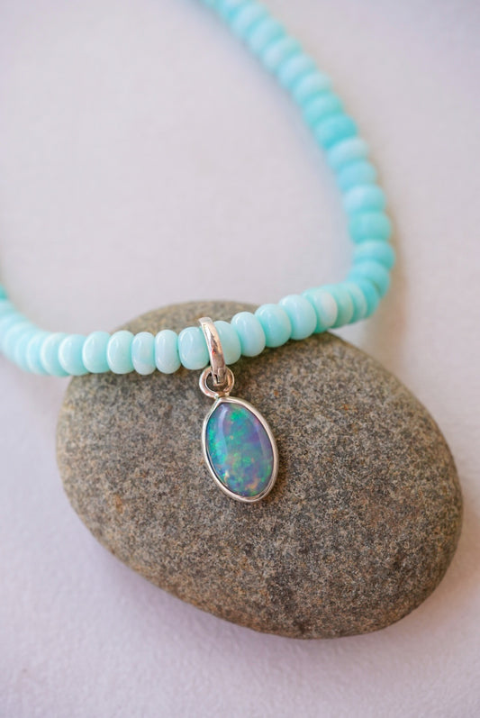 Peruvian Opal + Ethiopian Opal Baroque Pearl Necklace