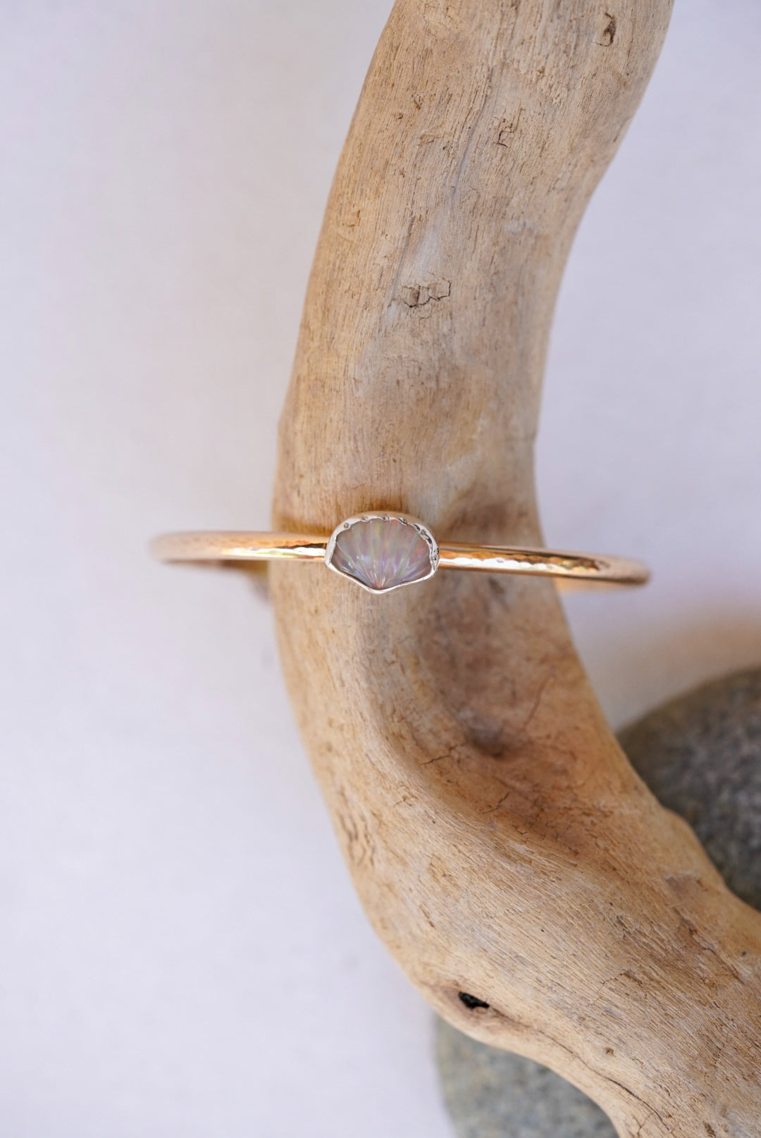 Ethiopian Opal Shell Cuff