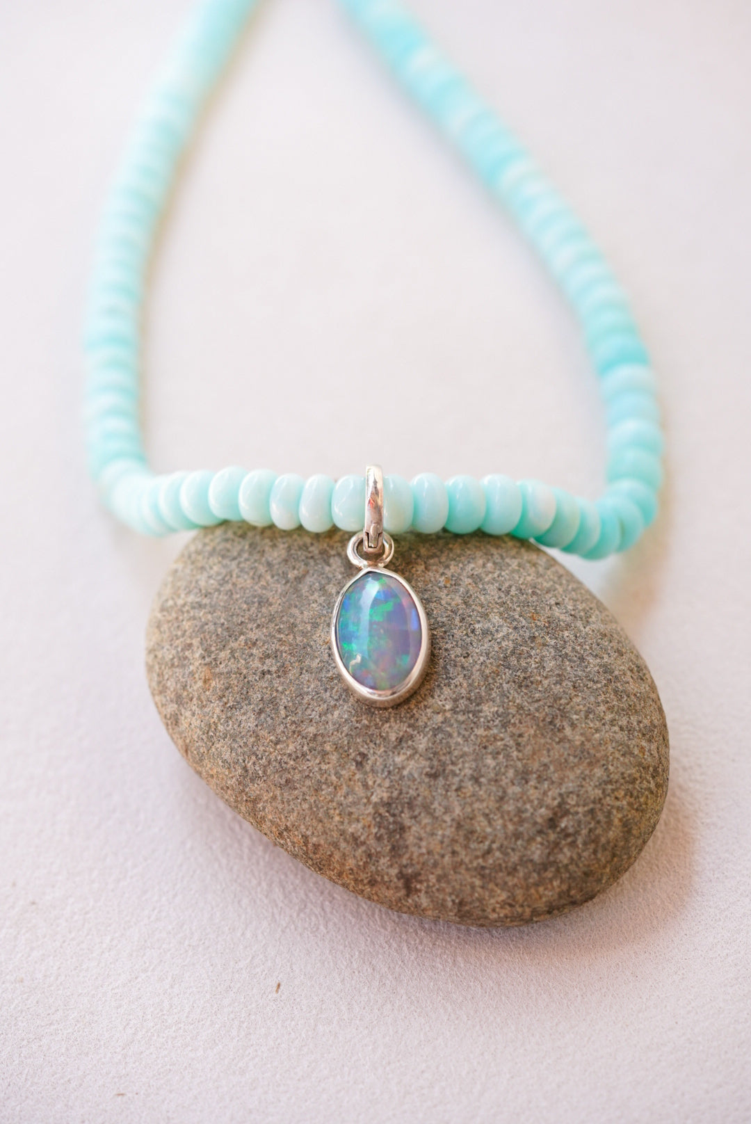 Peruvian Opal + Ethiopian Opal Baroque Pearl Necklace