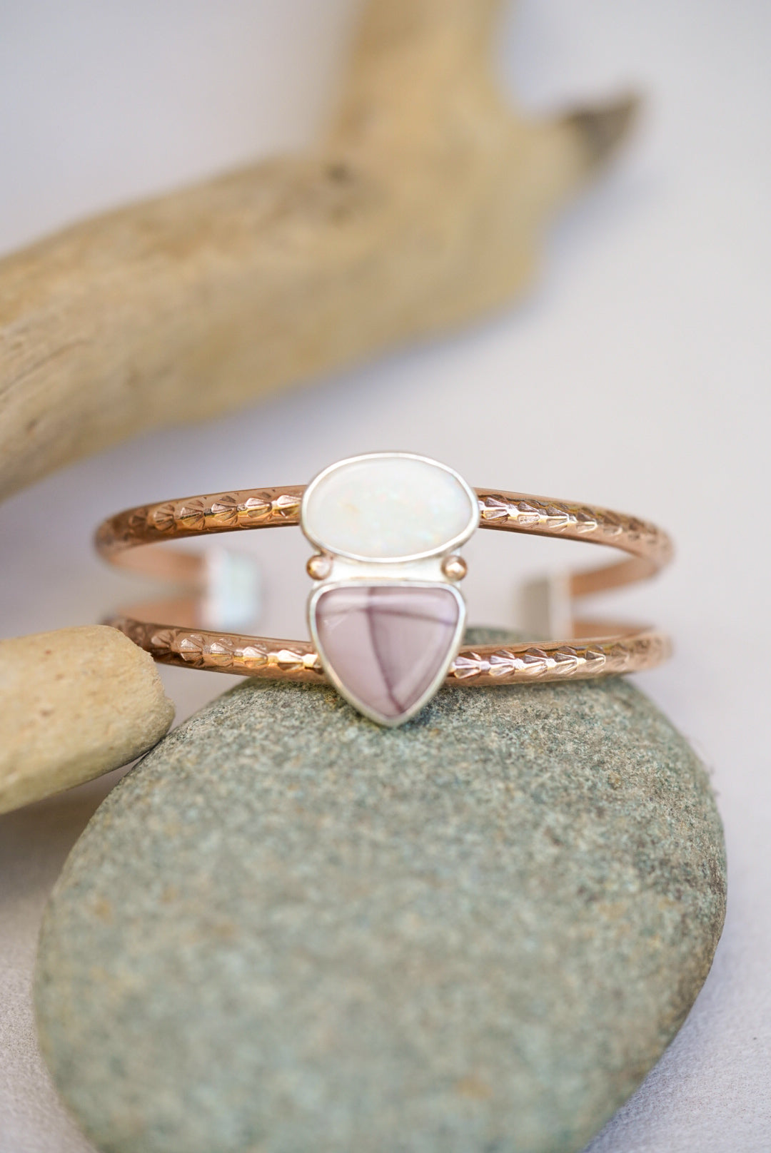 Australian Opal + Willow Creek Jasper Cuff