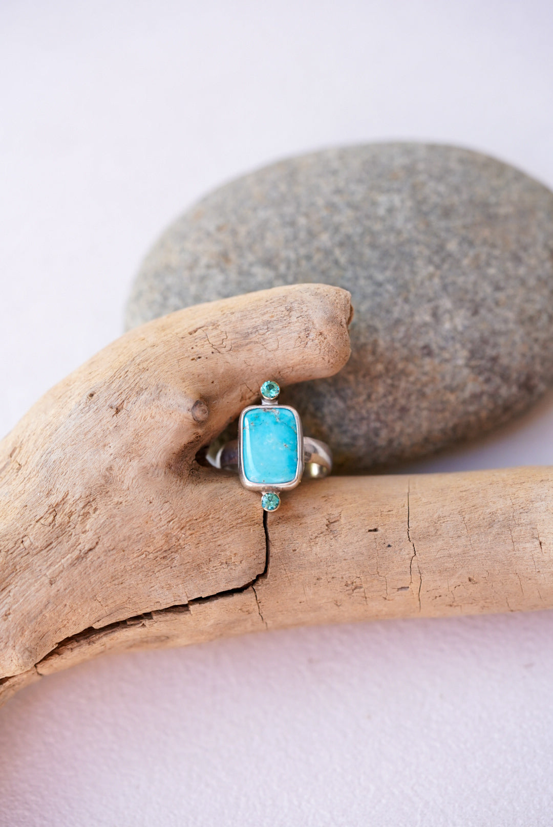 Turquoise + Apatite Ring - Size 6.75