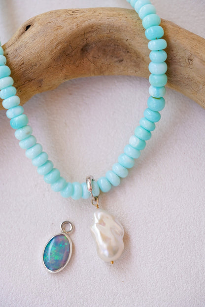 Peruvian Opal + Ethiopian Opal Baroque Pearl Necklace