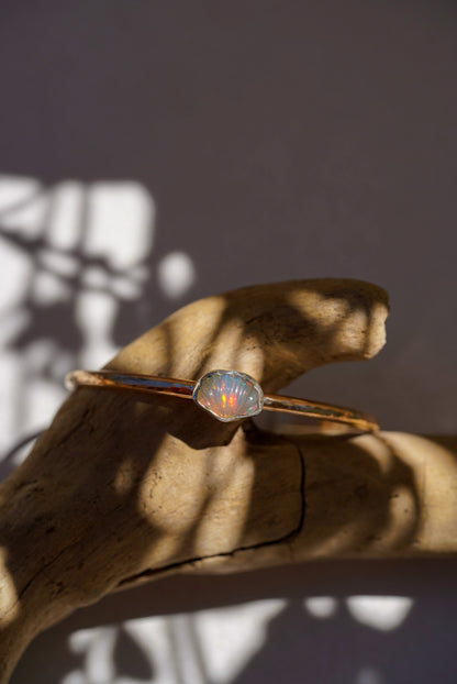 Ethiopian Opal Shell Cuff