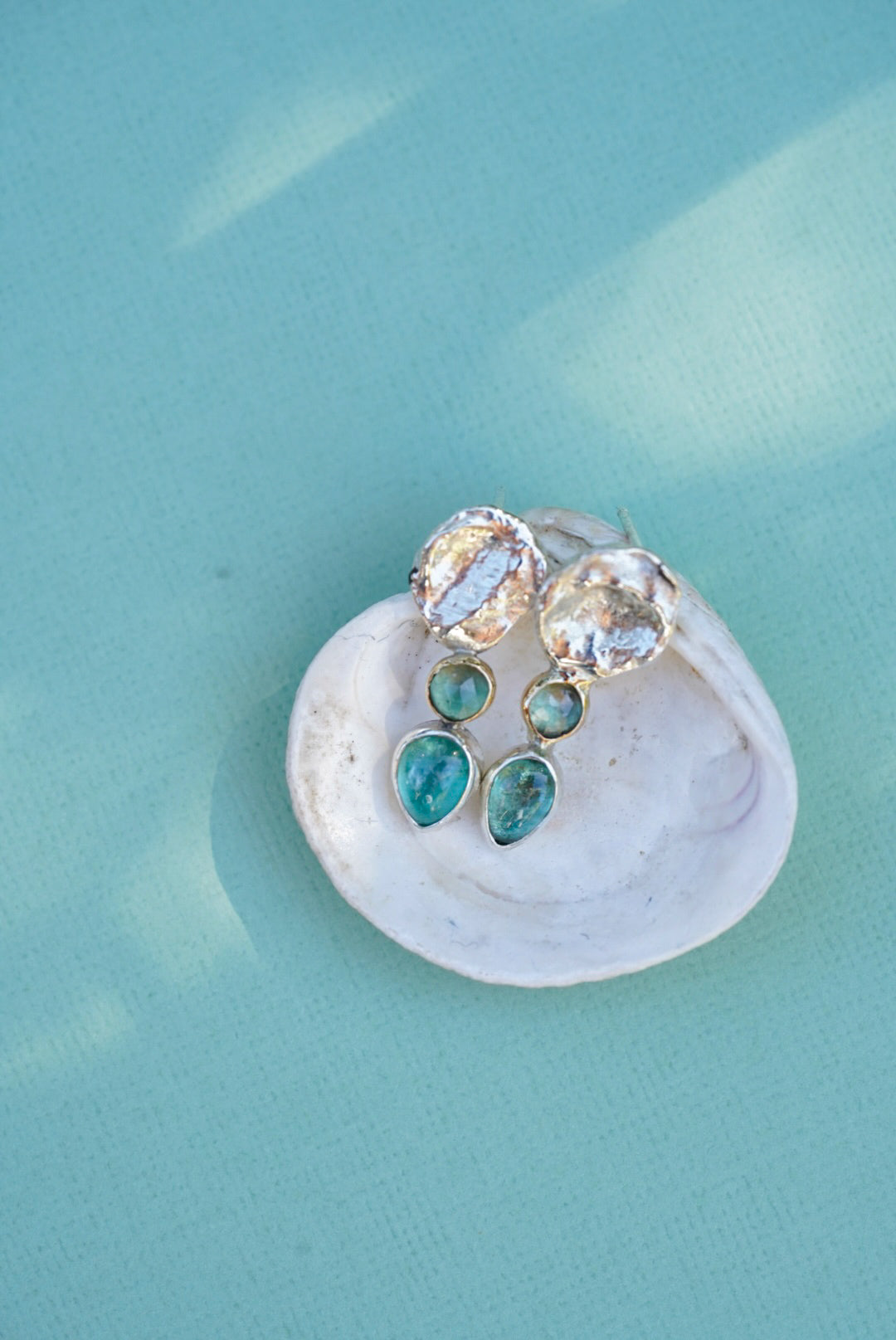 Nereid Tear Earrings + Kyanite