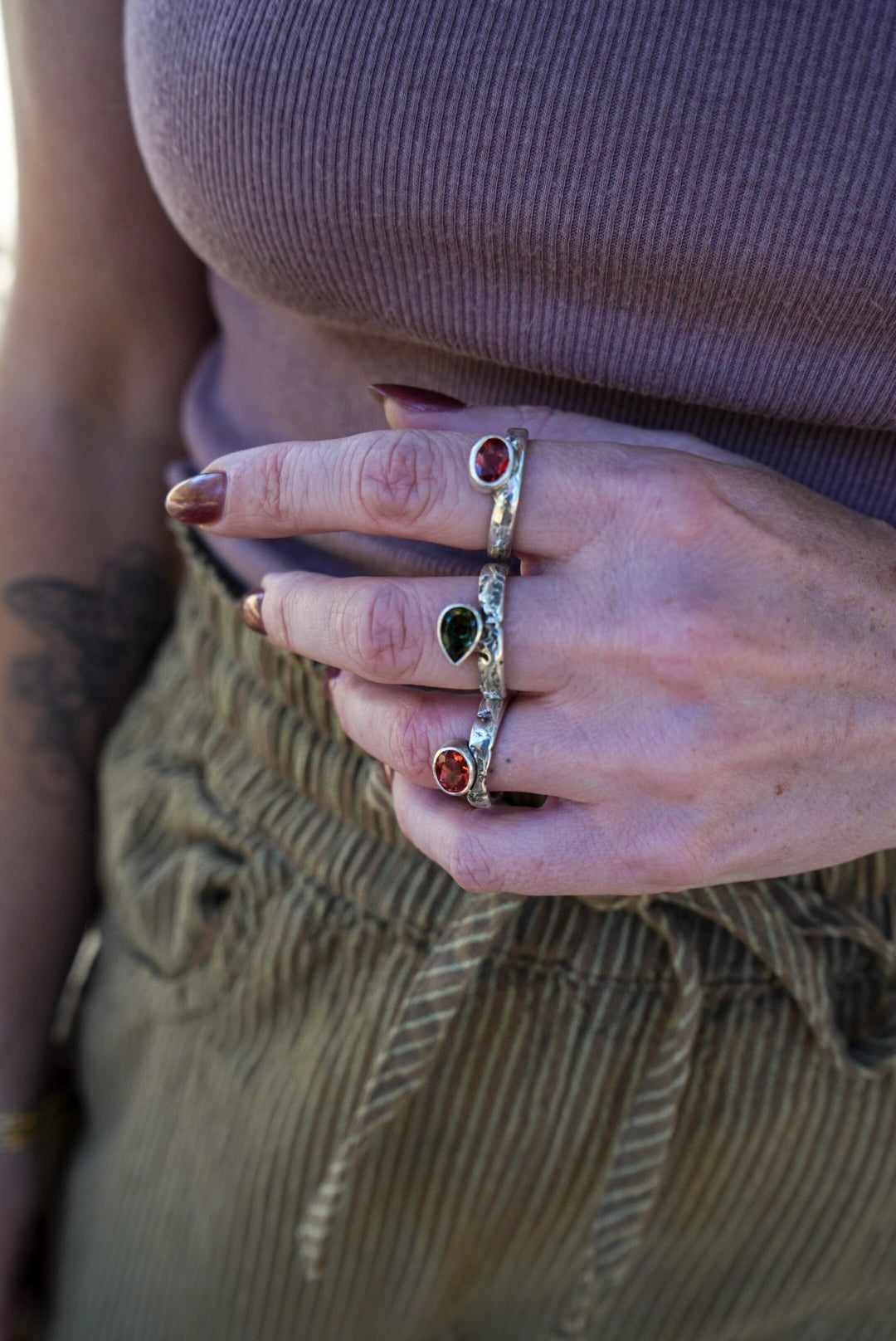 Riverbed Relic Ring/Sunstone - Size 7