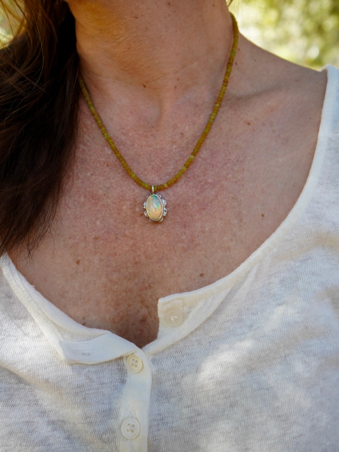 Riverbed Relic Ethiopian Opal + Jade Necklace