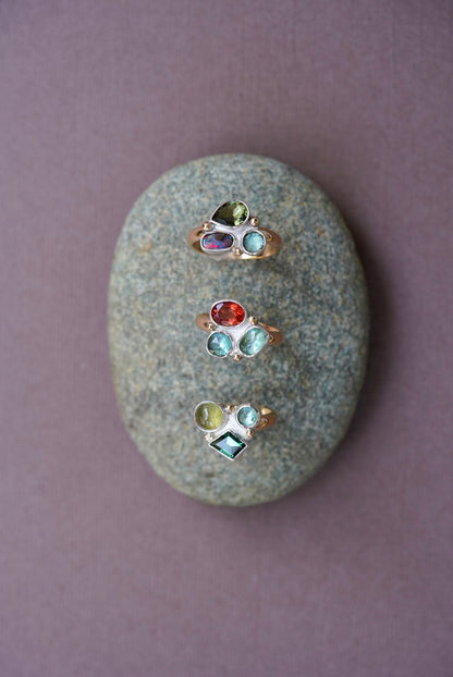 Sunstone + Kyanite Ring - Size 7.5