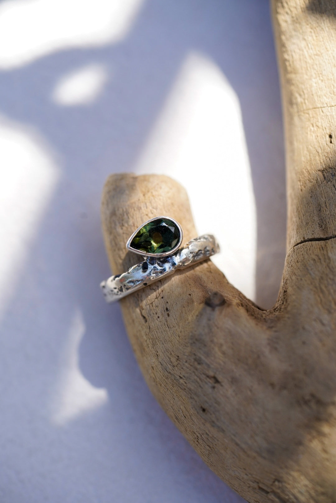 Riverbed Relic Ring/Moldavite - Size 7.5