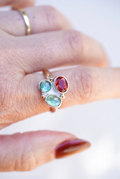 Sunstone + Kyanite Ring - Size 7.5