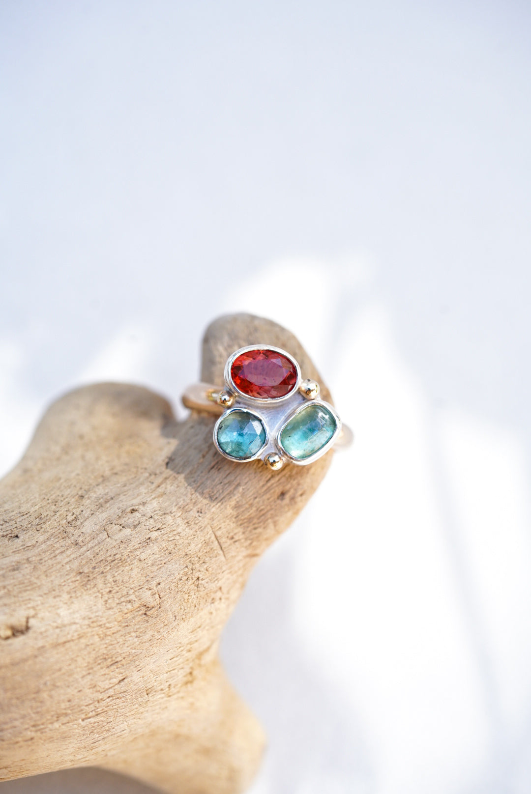 Sunstone + Kyanite Ring - Size 7.5