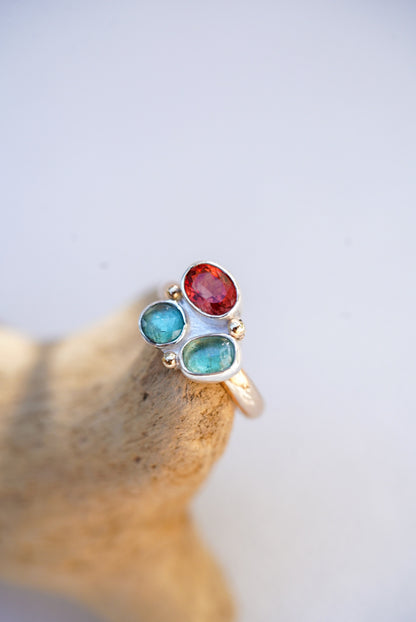 Sunstone + Kyanite Ring - Size 7.5
