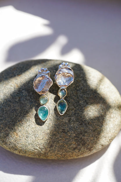 Nereid Tear Earrings + Kyanite