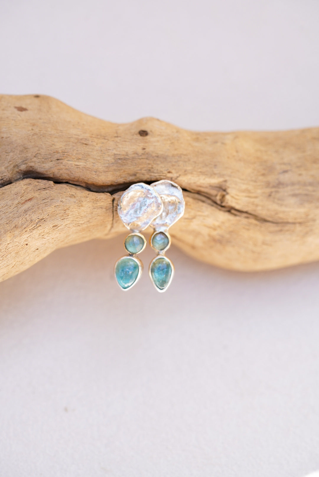 Nereid Tear Earrings + Kyanite