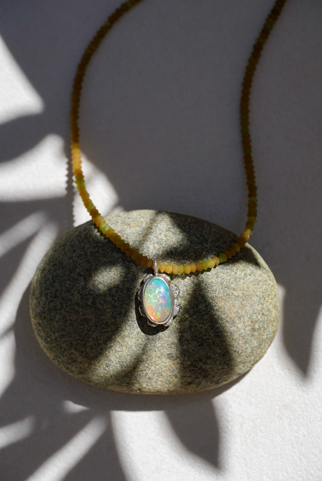 Riverbed Relic Ethiopian Opal + Jade Necklace
