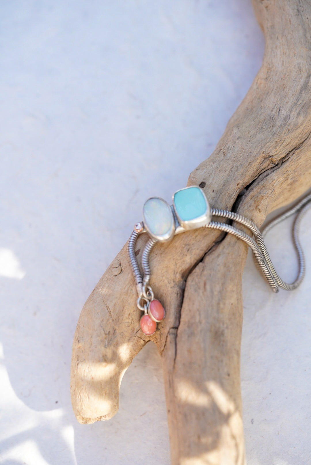 Australian Opal + Variscite + Diamond Bolo