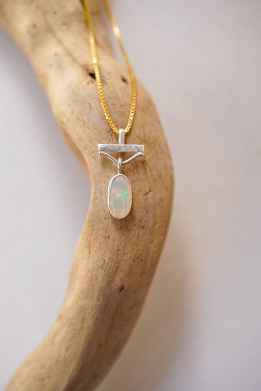 Faceted Ethiopian Opal Necklace