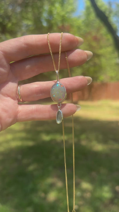 Ethiopian Opal + Aquamarine Necklace